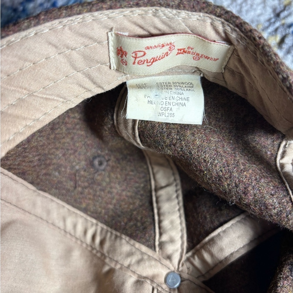 Original Penguin Vintage Brown Tweed Wool Hat - Picture 7 of 7